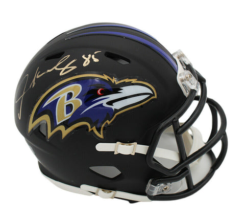 Derrick Mason Signed Baltimore Ravens Speed Black Matte NFL Mini Helmet