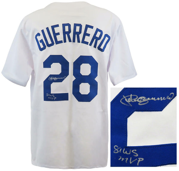 Pedro Guerrero Signed White Custom Baseball Jersey w/81 WS MVP - (SCHWARTZ COA)