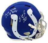 Edgerrin James Signed Indianapolis Colts Speed Authentic AMP NFL Helmet w- Insc