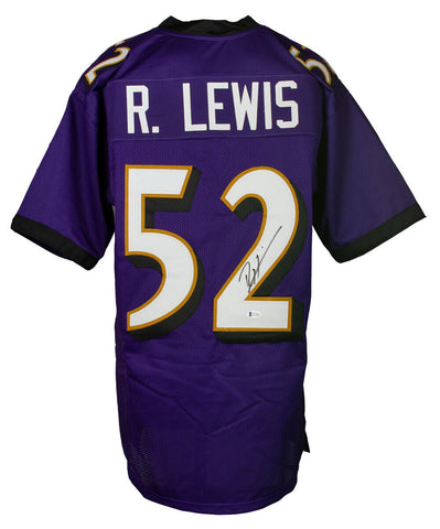 Ray Lewis Signed Purple Pro Style Football Jersey BAS