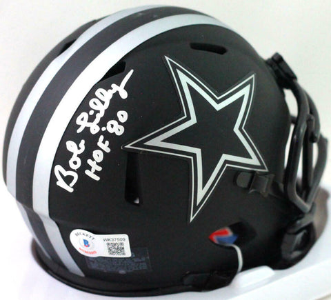 Bob Lilly Autographed Dallas Cowboys Eclipse Mini Helmet w/HOF - Beckett W *Slvr