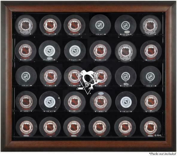 Penguins 30-Puck Brown Display Case - Fanatics