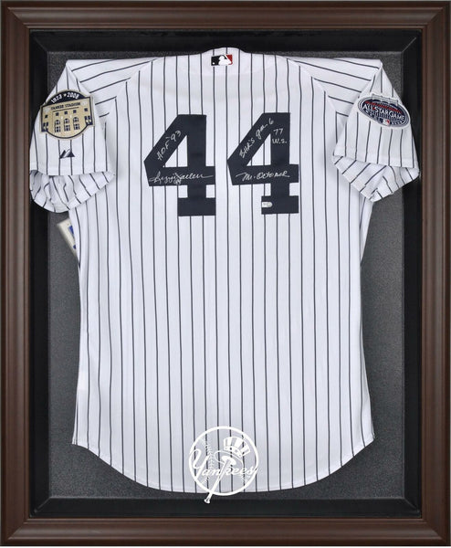 Yankees Brown Framed Logo Jersey Display Case - Fanatics Authentic