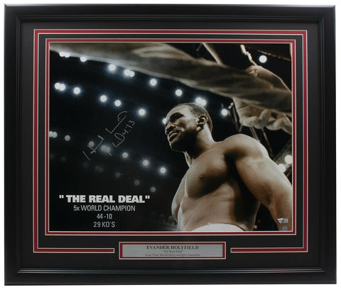 Evander Holyfield Signed Framed 16x20 The Real Deal Boxing Photo Fanatics