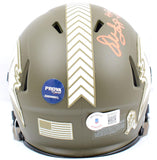 Warren Sapp Signed Buccaneers Salute to Service Speed Mini Helmet w/HOF-BeckettW
