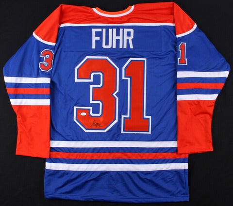 Grant Fuhr Signed Edmonton Oilers Jersey (JSA COA) 5xStanley Cup Champion Goalie