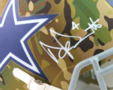 Dak Prescott Autographed Dallas Cowboys Camo Full Size Helmet- Beckett W *White