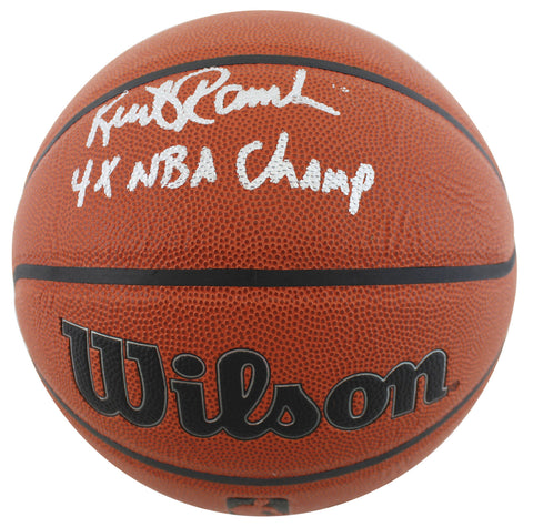 Lakers Kurt Rambis "4x Champ" Authentic Signed Wilson Basketball BAS Witnessed