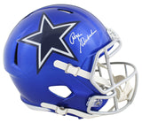 Cowboys Roger Staubach Signed Flash Full Size Speed Rep Helmet BAS Witnessed