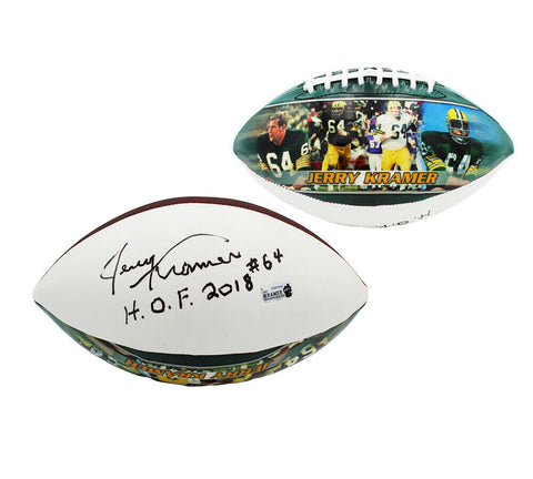 Jerry Kramer Signed Green Bay Packers Embroidered LE NFL Football - "HOF 2018"