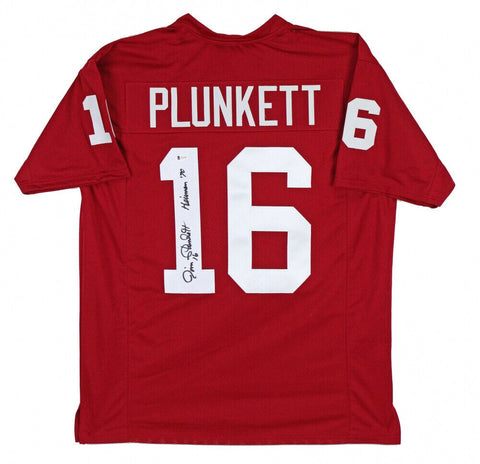 Jim Plunkett Signed Stanford Cardinal Jersey (Beckett) Inscribed "Heisman '70"