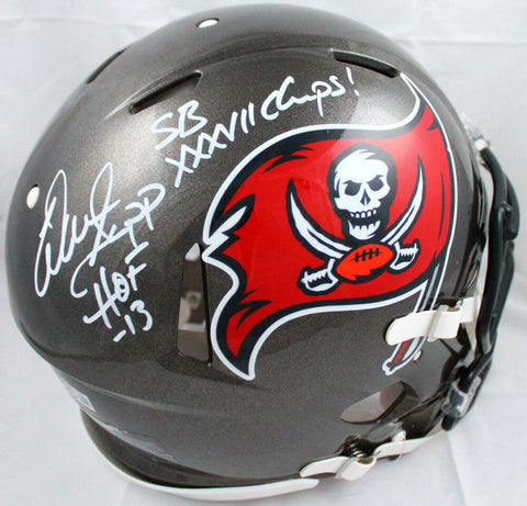 Warren Sapp Signed Buccaneers F/S 97-13 Speed Authentic Helmet w/2 Insc.-BAWHolo