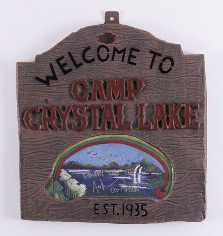 Ari Lehman Signed Welcome to Camp Crystal Lake Sign: Friday the 13th - O.G Jason