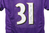 Jamal Lewis Autographed/Signed Pro Style Purple XL Jersey 2066 Yds BAS 31156