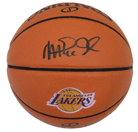 Magic Johnson Signed Spalding Lakers Logo Game Series Rep NBA Basketball -SS COA