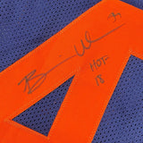 Framed Autographed/Signed Brian Urlacher 33x42 HOF 18 Blue Retro Jersey BAS COA