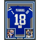 Framed Autographed Peyton Manning 33x42 Colts Authentic Jersey Fanatics COA