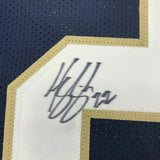 FRAMED Autographed/Signed HARRISON SMITH 33x42 Notre Dame Blue Jersey JSA COA