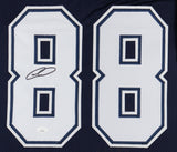 Cowboys Ceedee Lamb Signed Framed Custom Blue Pro-Style Football Jersey JSA