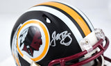 John Riggins Signed Washington Flat Black Speed Mini Helmet- Beckett W Hologram