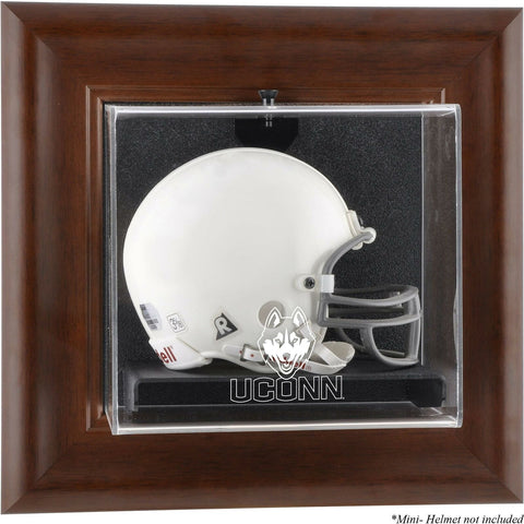 UConn Huskies Brown Framed Wall Mounted Mini Helmet Display Case