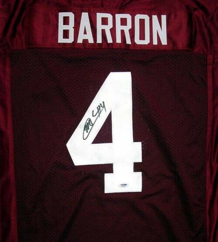 ALABAMA MARK BARRON AUTOGRAPHED SIGNED RED JERSEY PSA/DNA ROOKIEGRAPH 29382