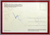 U2 (4) Bono, Edge, Clayton, Mullen Signed & Framed 3.75x5.5 Postcard BAS #A03660