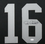 JIM PLUNKETT (Raiders black SKYLINE) Signed Autographed Framed Jersey JSA