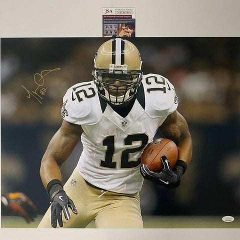 Autographed/Signed Marques Colston New Orleans Saints 16x20 Photo JSA COA