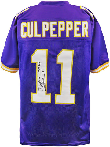 Daunte Culpepper Signed Purple T/B Custom Football Jersey w/3x Pro Bowl (SS COA)