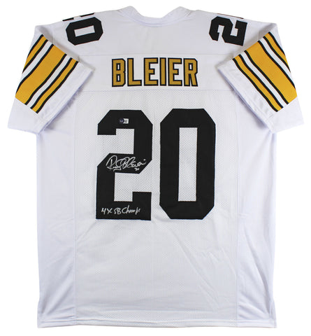 Rocky Bleier "4x SB Champ" Authentic Signed White Pro Style Jersey BAS Witnessed