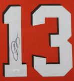 ODELL BECKHAM (Browns orange TOWER) Signed Autographed Framed Jersey JSA