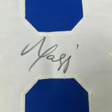 FRAMED Autographed/Signed MARVIN HARRISON 33x42 Indianapolis Blue Jersey JSA COA