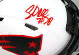 Corey Dillon Autographed Patriots Lunar Mini Helmet- Beckett Hologram *Red