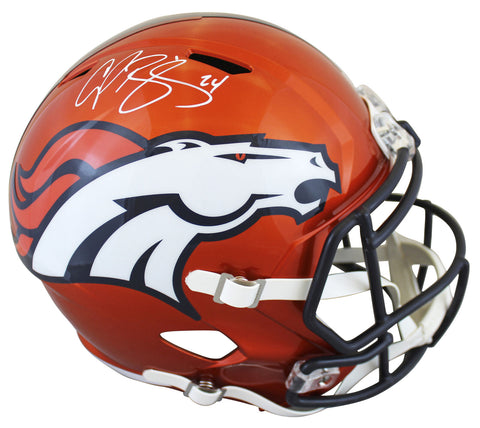 Broncos Champ Bailey Authentic Signed Flash Full Size Speed Rep Helmet BAS Wit