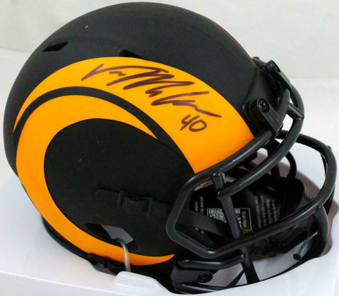 Von Miller Autographed Los Angeles Rams Eclipse Speed Mini Helmet-Beckett W Holo