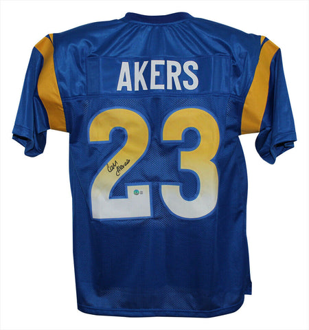 Cam Akers Autographed/Signed Pro Style Blue XL Jersey Beckett 35393
