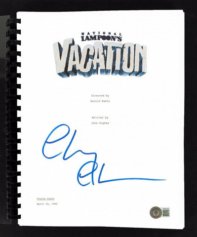 Chevy Chase Signed National Lampoon's Vacation Script (Beckett) Clark W Griswold