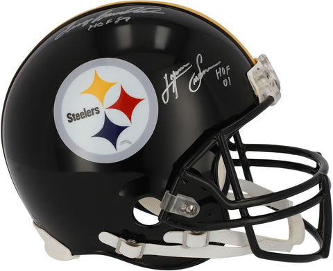 Terry Bradshaw & Lynn Swann Steelers Signed Throwback vsR4 Helmet w/HOF Insc
