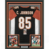 FRAMED Autographed/Signed CHAD JOHNSON 33x42 Cincinnati Black Jersey JSA COA