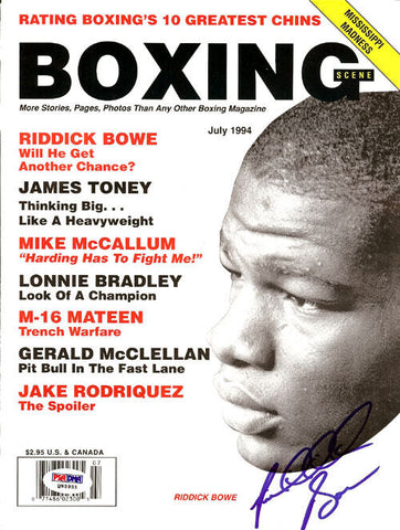 Riddick Bowe Autographed Signed Boxing Scene Magazine Cover PSA/DNA #Q95951