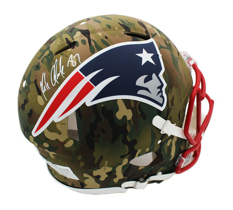 Rob Gronkowski Signed New England Patriots Speed Authentic Camo NFL Helmet