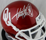 Adrian Peterson Autographed Oklahoma Sooners Schutt Mini Helmet- JSA W Auth *S