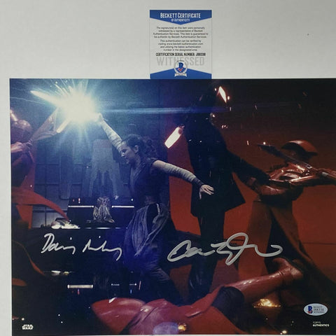 Autographed/Signed DAISY RIDLEY & ADAM DRIVER Star Wars 11x14 Photo Beckett COA