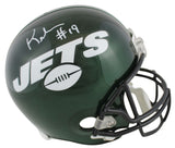 Jets Keyshawn Johnson Signed 2019 Green Full Size Rep Helmet JSA Witness