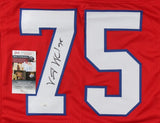 Vince Wilfork Signed New England Patriots Jersey (JSA COA) 5xPro Bowl Nose Tackl