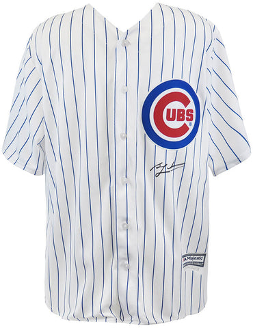 Ben Zobrist Signed Chicago Cubs White Pinstripe Majestic Replica Jersey (SS COA)