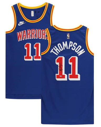 KLAY THOMPSON Autographed Warriors Nike Year 0 Blue Jersey FANATICS