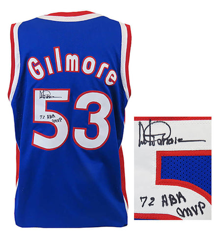 Artis Gilmore Signed Blue T/B Custom Basketball Jersey w/72 ABA MVP - (SS COA)