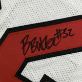 Autographed/Signed BUDDA BAKER Arizona White Football Jersey Beckett BAS COA